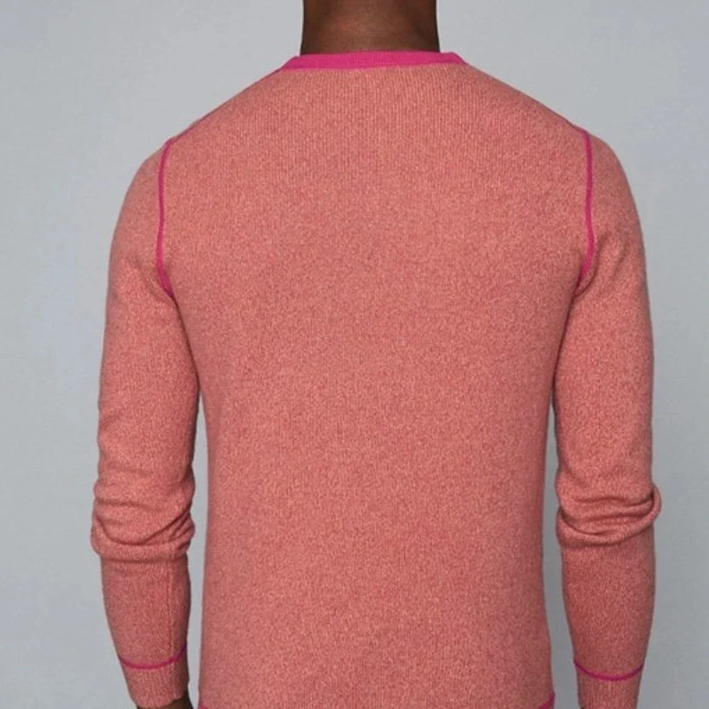 REISS Allandale Wool Blend Fluoro Jumper Sweater Size M NEW $220 Pink Crew